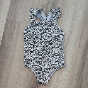 GAP Baby Leopard Print Ruffle One piece Swimsuit 2T